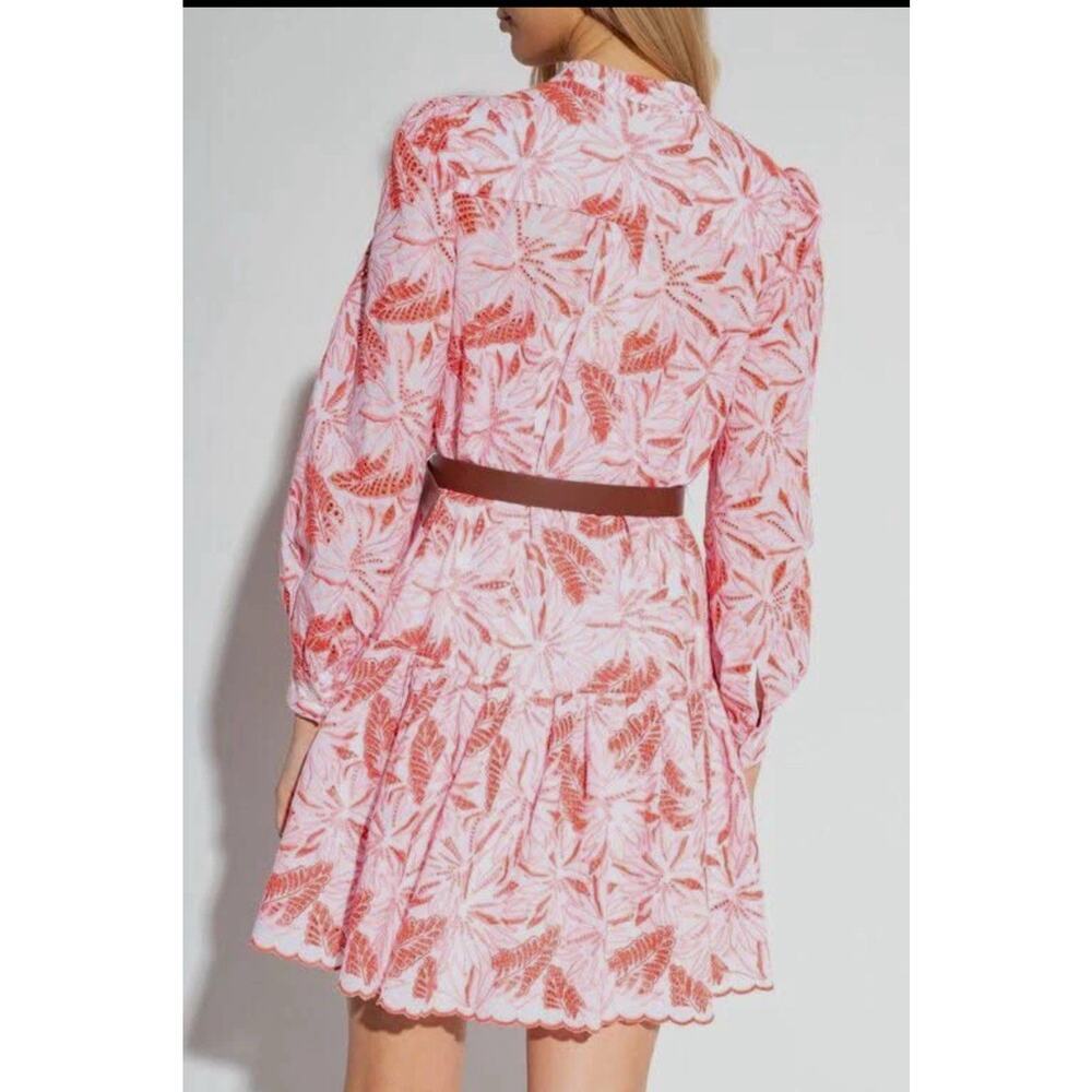 Michael BY Michael Kors Women Eyelet Orange and White Shirt Dress Size S 2033 - Picture 3 of 13